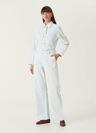 Vince Kadın Buz Wide Leg Pantolon Mavi 25 Us
