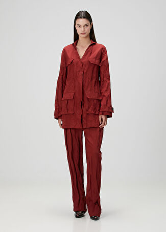 Ferragamo Kadın Bordo Pantolon 38 It