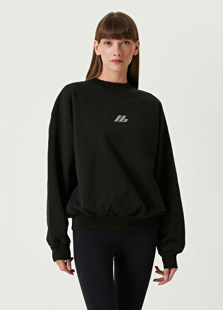 Balenciaga Kadın Siyah Logo Baskılı Sweatshirt Xs