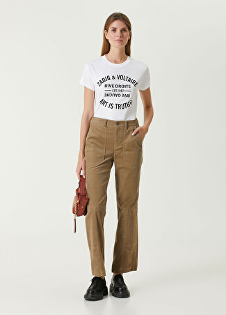 Zadig&voltaire Kadın Bej Kadife Pantolon 38 Fr