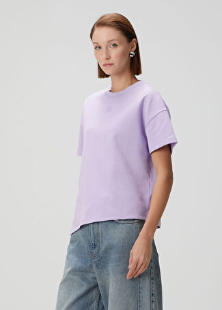 Loewe Kadın Asimetrik T-Shirt Mor Xs