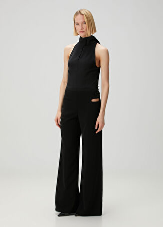 Courreges Kadın Loop Siyah Palazzo Pantolon 36 It