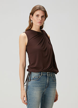 Mcqueen Kadın Bordo Drapeli Bluz 40 It -1