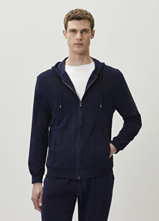 Pal Zileri Erkek Lacivert Kapüşonlu Sweatshirt 50 It