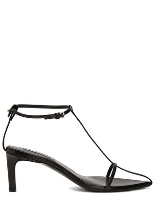 Jil Sander Kadın Cage Siyah Deri Sandalet 39 It -1