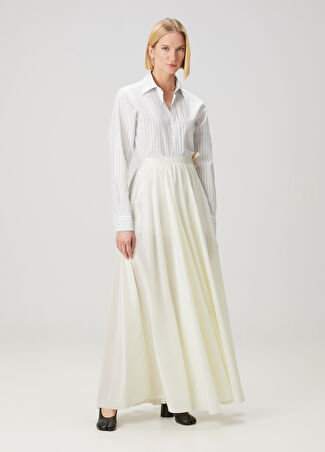 Mm6 Maison Margiela Kadın Kırık Beyaz Maksi Etek 40 It -1