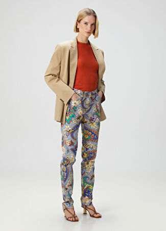 Etro Kadın Mavi Çiçekli Jean Pantolon 25 It