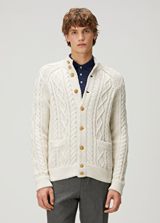 Polo Ralph Lauren Erkek Bej Örgü Dokulu Triko Hırka M -1