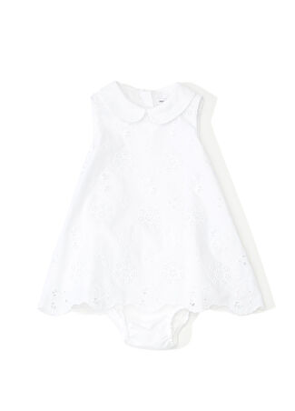 Dolce&gabbana Kız Bebek Beyaz Fisto Dokulu Elbise 9-12 Ay