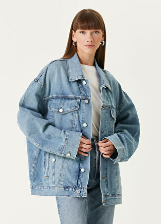 Agolde Kadın Clarity Reworked Wayne Mavi Denim Ceket M Us