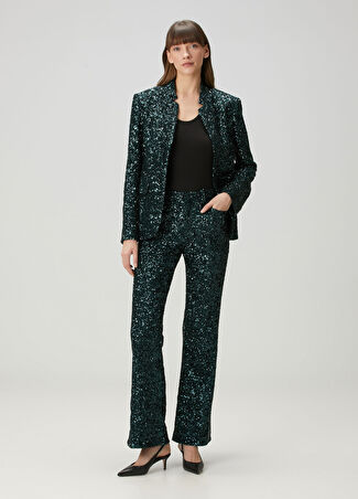 Zadig&voltaire Kadın Pistol Yeşil Payetli Abiye Pantolon 34 It
