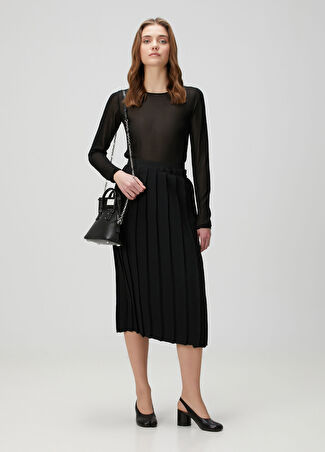 Mm6 Maison Margiela Kadın Siyah Midi Etek 38 It