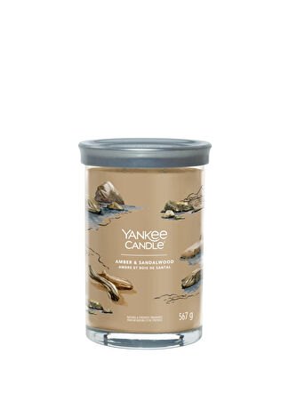 Yankee Candle Amber & Sandalwood Kahverengi Tatlı Ve Baharat Kokulu Mum 567 G -1