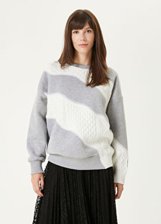 Network Kadın Gri Melanj Sweatshirt Xs