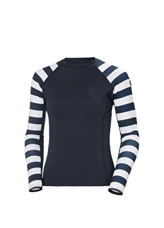 Helly Hansen Kadın Waterwear Rashguard Uv Koruma Navy Spor Sweatshirt Lacivert L -1