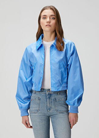 Victoria Beckham Kadın Harrington Mavi Bomber Ceket M