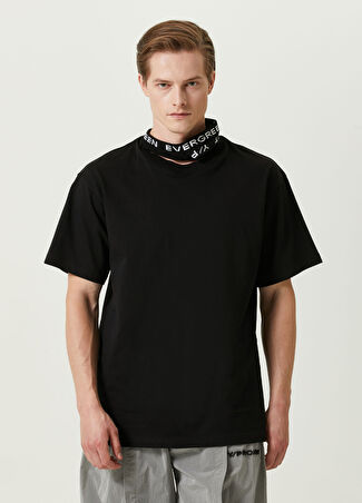 Y-project Erkek Siyah Dik Yaka T-Shirt Xs