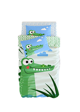 Itsy Bitsy Kids Croc A Dream Pamuk Saten Erkek Çocuk Nevresim Takımı 140 X 200 Cm Çok Renkli -1
