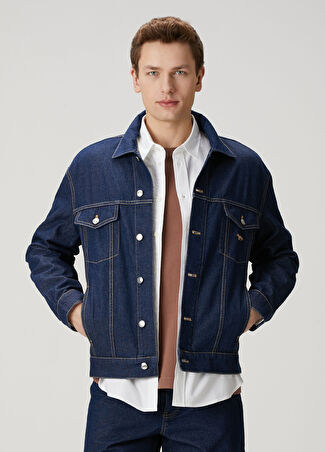 Maison Kitsune Erkek Indigo Denim Ceket Mavi S