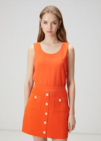 Beymen Club Kadın Turuncu Krep Bluz Xl -1