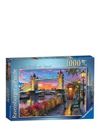 Ravensburger Çocuk Köprüde Gün Batımı 1000 Parça Puzzle -1