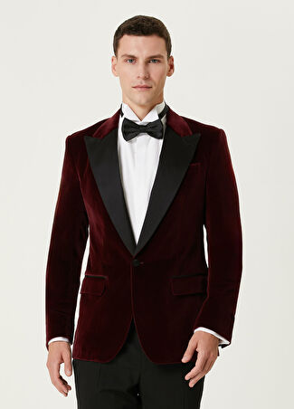 Dolce&gabbana Erkek Bordo Garnili Kadife Smokin Ceketi 46 It