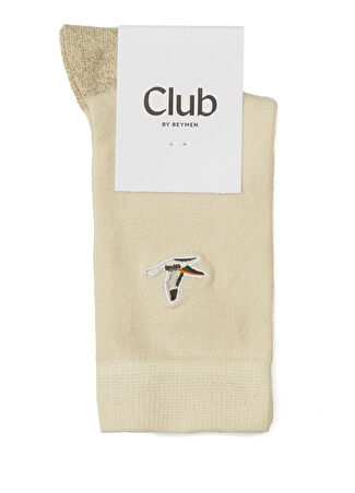 Beymen Club Club Kadın Kemik Logo Nakışlı Çorap Bej