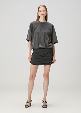 T By Alexander Wang Kadın Drapeli Mini Elbise Gri M