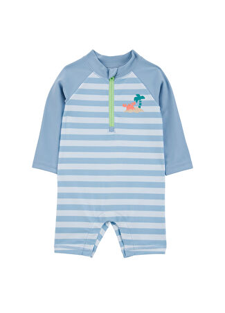 Carter's Erkek Bebek Çizgili Uv Korumalı Mayo Tulum 9 Ay -1