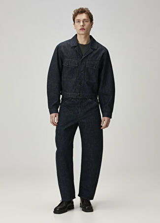 Lemaire Erkek Twisted Lacivert Jean Pantolon Mavi 48 It -1