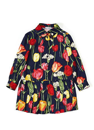 Dolce&gabbana Kız Çocuk Siyah Çiçek Desenli Elbise 2 Yaş