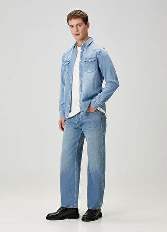 Allsaints Erkek Loose Fit Lenny Mavi Jean Pantolon 32 Uk -1