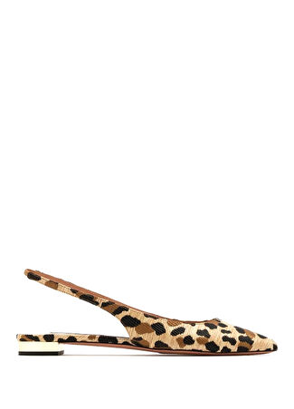 Aquazzura Kadın Purist Leopar Babet Kahverengi 39.5 -1