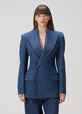 Bettter Kadın Atlas Koyu Mavi Denim Blazer Lacivert Xs -1