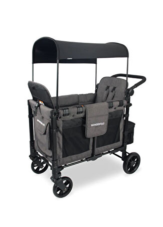 Wonderfold Bebek W2 Elite Kömür Grisi İkili Arabası Vagonu Gri -1