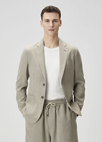 Giorgio Armani Erkek Upton Gri Keten Ceket 48 It