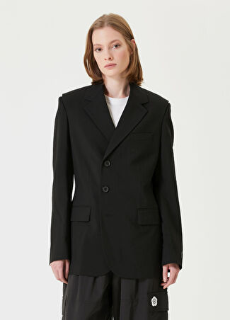Kenzo Kadın Oversized Siyah Kruvaze Yün Blazer 40 It