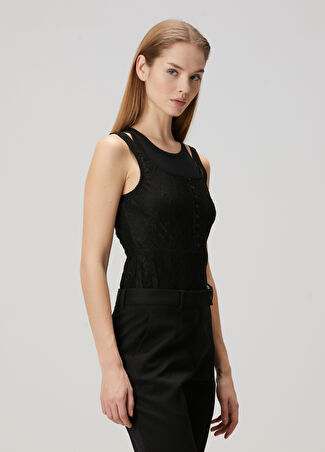 The Attico Kadın Siyah Dantel Body 40 It -1