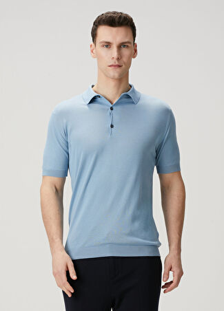 John Smedley Erkek Adrian Polo Yaka Kısa Kollu Triko Mavi S
