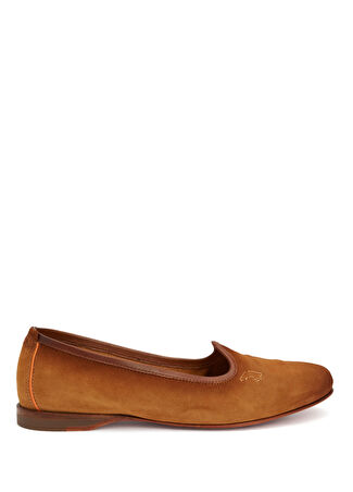 Santoni Kadın Taba Süet Loafer Turuncu 36.5 Uk