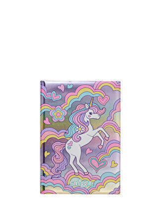 Smiggle Kız Çocuk Limitless Unicorn Desenli Çizgili A5 Defter -1