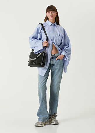 Balenciaga Kadın Mavi Straight Leg Jean Pantolon 27 Us