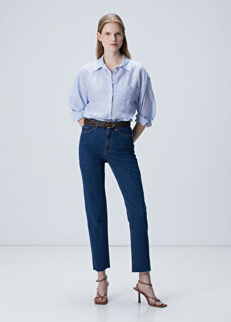 Network Kadın İndigo Denim Pantolon Mavi 25