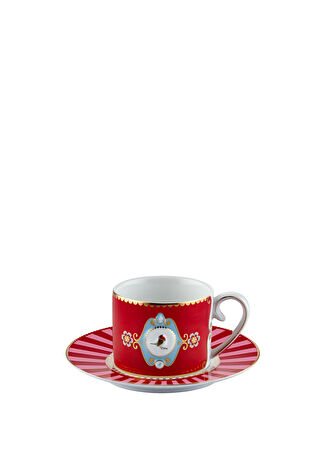 Pip Studio Love Birds Porselen Kahve Fincanı Kırmızı - 1
