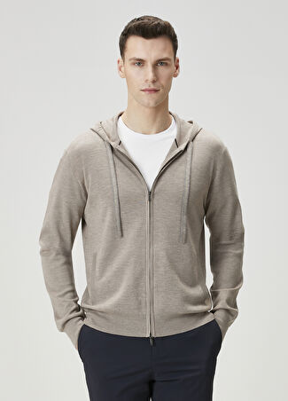 Maurizio Baldassari Erkek Gri Kapüşonlu Yün Sweatshirt Xl - 1