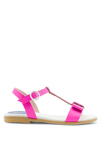 Jacadi Paris Kız Çocuk Neon Pembe Deri Sandalet 27 -1