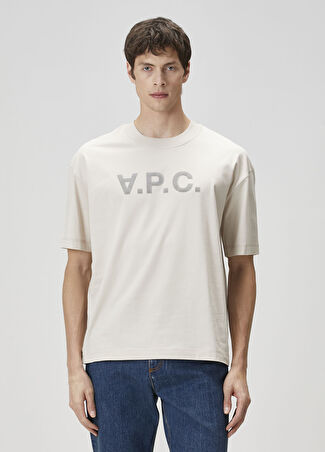A.p.c.  Erkek Logo Baskılı T-Shirt Bej S