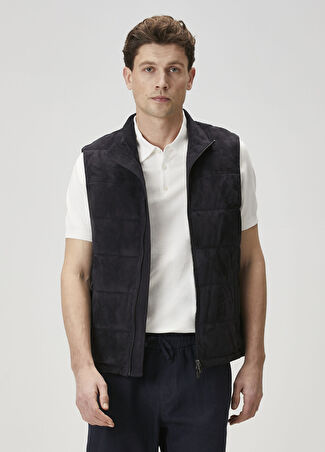 Beymen Collection Collection Erkek Lacivert Kapitoneli Süet Yelek 48