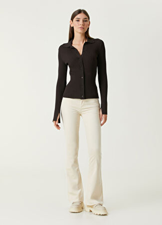 7 For All Mankind Kadın Beyaz Wide Leg Pantolon 26 Us