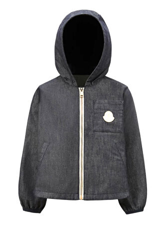 Moncler Kız Çocuk Kapüşonlu Ceket Mavi 6 Yaş -1
